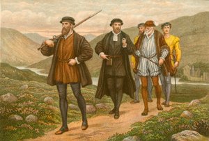 John Knox trägt das Schwert vor George Wishart, nach dem Attentatsversuch in Dundee