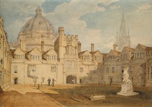 Ein Blick von innen auf den Brazen Nose College Hof, Oxford, 1803-1804 von Joseph Mallord William Turner
