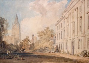 Ansicht der Kathedrale von Christ Church und Teil des Corpus Christi College, 1803-1804 von Joseph Mallord William Turner