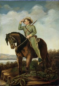 Ein konföderierter Späher von General Turner Ashby im Tal bei Luray und New Hacket