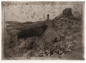 Fischerhütte auf dem Hügel - Isle of Man von J. Alden Weir