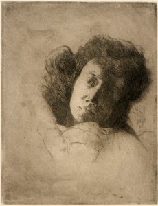 Studie eines Frauenkopfes von J. Alden Weir