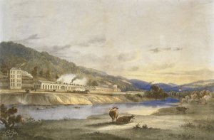Trefforest-Zinnwerke, Glamorganshire, um 1840 (handkolorierte Lithografie auf Papier) von J. Appleby