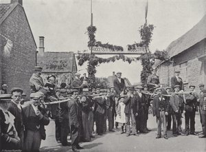 Corby Pole Fair, Besucher auf Stühlen und Stangen von J. Benjamin Stone