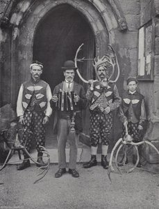 Der Horntanz, Abbots Bromley, vier der Darsteller