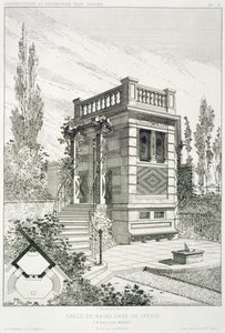 Badezimmer, aus einem Band von Entwürfen verschiedener Architekten, veröffentlicht von Morel & Cie, Paris, ca. 1880