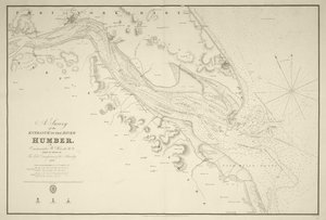 Eine Vermessung des Eingangs zum Fluss Humber durch Kommandant William Hewett, R.N. im Auftrag der Lords Commissioners der Admiralität 1828 von J. & C. Walker