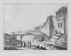 Brücke über den Bach Cedron. Johannes, 18.1, 1830 von J. Clarke