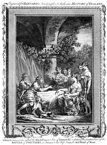 Edward, der Schwarze Prinz, berichtet über die Schlacht von Poitiers, 19. Jahrhundert von J. Collyer