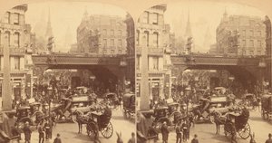 Gruppe von 4 Stereographien von Ludgate Hill, London, England
