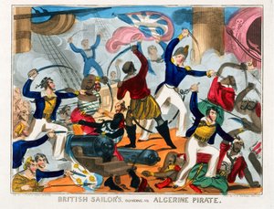 Britische Matrosen entern ein algerisches Piratenschiff