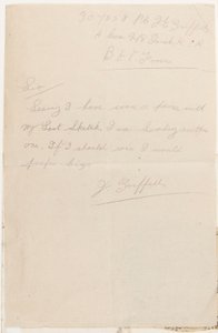 Brief an den Wettbewerbsredakteur des Liverpool Weekly Courier, 1917 von J. Griffiths