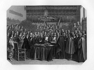 Der Schwur des Ratifizierungsvertrags von Münster, 1648 um 1870