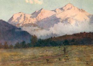 Sonnenuntergang auf dem Mont Blanc von oberhalb Genf von J. Hardwicke Lewis