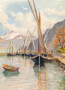Die Bucht von Meillerie, JHL (Farblithografie) von J. Hardwicke Lewis