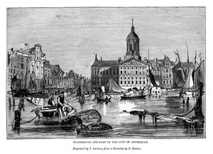 Stadthaus und Teil der Stadt Amsterdam, 1843