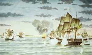 Die Schlacht von Quilmes während des Cisplatine-Krieges (1825-28) zwischen Uruguay und Brasilien von J. Raison