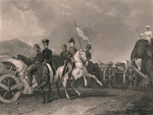 Niederlage und Tod von Dhoondiah bei Conaghull, 1800, frühes-mittleres 19. Jahrhundert