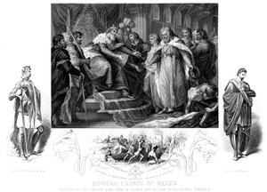 Edward, Prinz von Wales 1330-1376, 19. Jahrhundert von J. Rogers