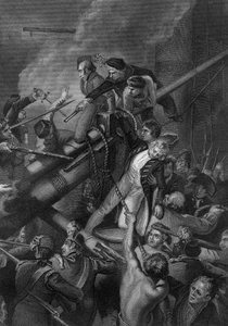 Der Tod von Kapitän Faulknor, 1795 ca. 1857 von J. Rogers