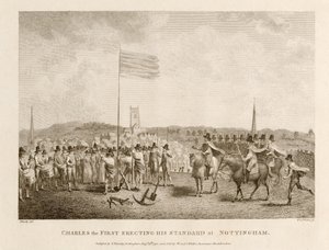 Karl I. errichtet sein Banner in Nottingham