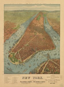 Perspektivkarte nicht maßstabsgetreu. New York von J. W. Root and Tinker Williams