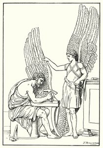 Daedalus und Ikarus, von einem Basrelief, Rom von J. Williamson