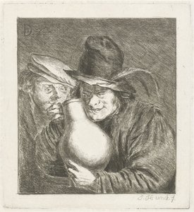 Zwei Bauern mit einem Krug