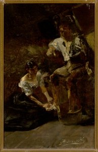 Fußwaschung (Sibirische Szene) von Jacek Malczewski