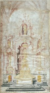 Zeichnung des Hauptaltars von Santa Maria d