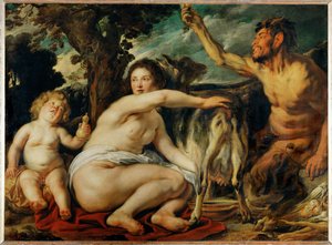 Jupiter als Kind, genährt von der Ziege Amalthea von Jacob (studio of) Jordaens