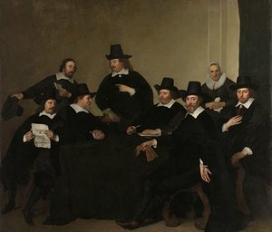Regenten des Nieuwe Zijds Instituts für die Außenhilfe der Armen, Amsterdam, ca. 1650 von Jacob Adriaensz. Backer