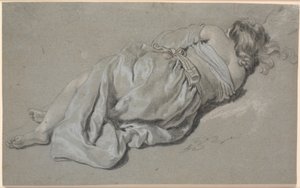 Studie einer liegenden Frau, von hinten gesehen