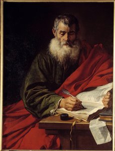 Der heilige Paulus beim Schreiben. Gemälde von Jacob Adriaensz Backer (1608-1651) von Jacob Adriensz Backer