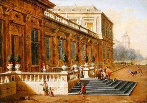 Die Rückkehr des verlorenen Sohnes auf den Stufen eines klassischen Palastes von Jacob Balthasar Peeters