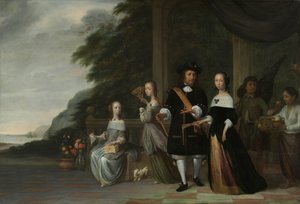 Pieter Cnoll, Cornelia van Nijenrode, ihre Töchter und zwei versklavte Diener