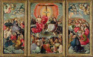 Triptychon mit Anbetung der Dreifaltigkeit, 1523 von Jacob Cornelisz van Oostsanen