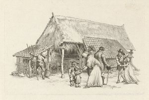 Gesellschaft vor einer Bauernscheune von Jacob Ernst Marcus