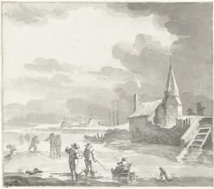 Winterlandschaft mit Schlittschuhläufern von Jacob Ernst Marcus