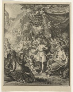 Allegorische Darstellung mit Telemachus und Minerva von Jacob Folkema