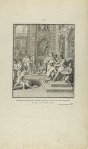 Zeremonien, die die Inkas beim Rittermachen der Prinzen ihres Blutes beobachten (aus dem Buch, Histoire des Yncas...etc.) von Jacob Folkema