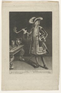 Porträt Kapitän Jan Bart, stehend mit Pfeife von Jacob Gole