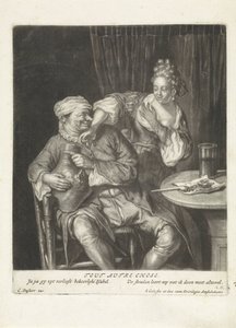 Frau und Mann mit einem Weinkrug von Jacob Gole