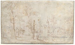 Wasserburg und Dorf von Jacob Grimmer