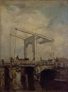 Eine Zugbrücke in einer niederländischen Stadt, 1875 von Jacob Henricus or Hendricus Maris