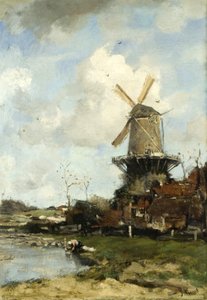 Die Mühle, Niederländische Landschaft, ca. 1880 von Jacob Henricus or Hendricus Maris