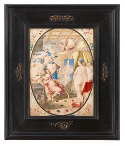 Apelles malt Campaspe, die Geliebte von Alexander dem Großen von Jacob Hoefnagel