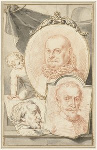 Porträts von Roelant Savery, Frans Snijders und Theodoor Rombouts