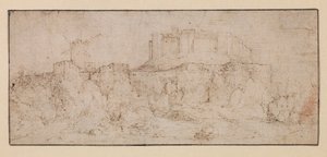 Landschaft mit einer Burg auf einem Felsen von Jacob I (attr.to) Savery