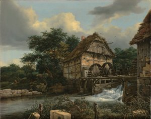Zwei Wassermühlen und eine offene Schleuse von Jacob van Ruisdael
